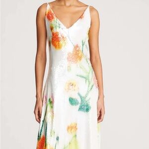Halston sequin floral dress never worn!
